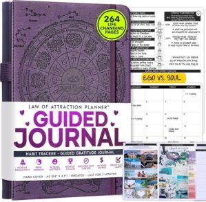 Guided Journal – Gratitude & Mental Health Journal for 5 Minute Daily | 90-Day Undated Planner for Positivity & Manifestation | Guided Mindfulness, Self Care & Reflection | Vision Board + Stickers