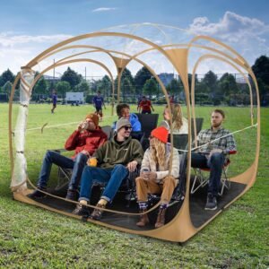 Pop Up Tent, Sports Tent,【Thick PVC, Scratch-Resistant】 Bubble Tent, Clear Tent, Instant Weather Proof Pod, Sport Pod with Extra Top Cover for Soccer,Football Games,Outdoor Events, Baobrava,1-6 Person