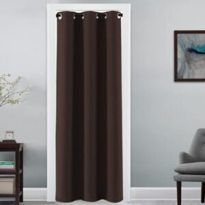 H.VERSAILTEX Doorway Curtain Blackout Closet Door Curtain Room Divider Window Treatment Curtain for Bedroom Thermal Insulated Privacy Drape Soundproof Grommet, 42 x 80 inches, 1 Panel, Chocolate Brown