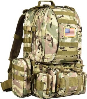 CVLIFE Tactical Backpack Military Army Rucksack 60L Large Assault Pack Detachable Molle Bag…